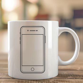 A digital illustration of a mobile phone with clean lines and minimal details.