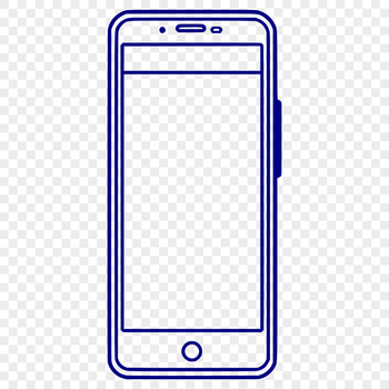 Vector illustration of a modern mobile phone device in various design styles