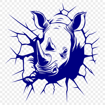 A large rhino standing in a savannah environment, ready to charge.