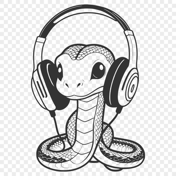 A stylized illustration of a serpent, suitable for vector graphics projects.