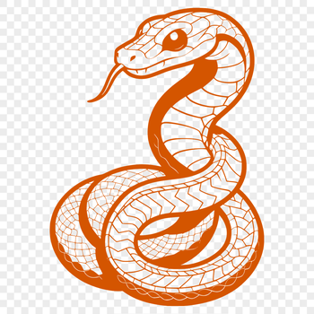 A detailed illustration of a serpent, suitable for vector design and cutting machine projects.