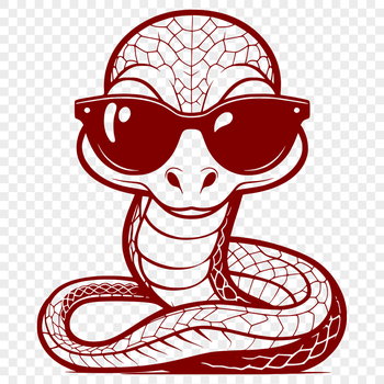 A cartoon snake wearing trendy sunglasses, created as a vector graphic.