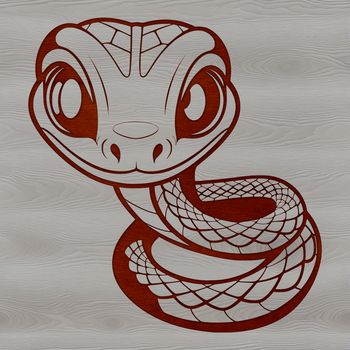 A detailed illustration of a serpent, suitable for vector design.