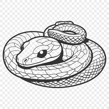 A stylized illustration of a snake, suitable for vector design.