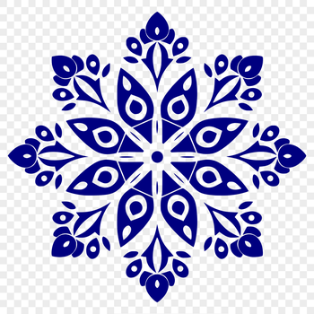 A detailed illustration of a delicate winter snowflake in vector format.