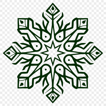 A delicate snowflake design created as a vector graphic.