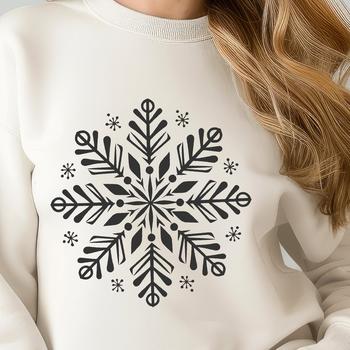 A delicate snowflake design suitable for vector art projects in Procreate, Illustrator, or Photoshop.