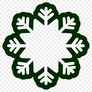 A delicate, symmetrical snowflake design in vector format.