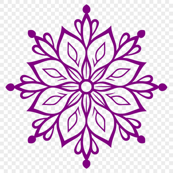 A intricately detailed vector snowflake design suitable for winter decorations.