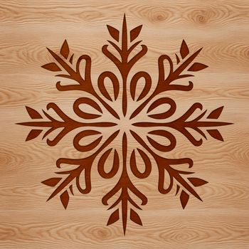 A delicate 2D snowflake design created with vector graphics.