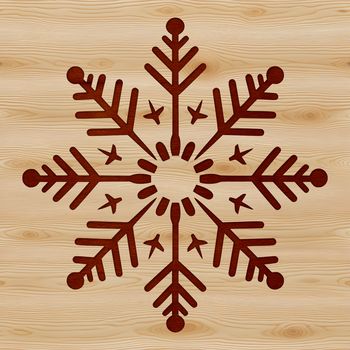 A stylized illustration of a delicate winter snowflake, suitable for vector art designs.