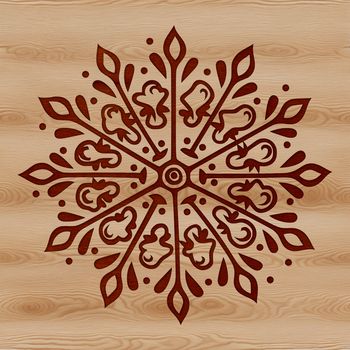 A delicate, intricately designed snowflake created as a vector graphic.