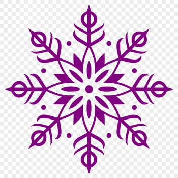 A delicate 2D illustration of a snowflake with intricate details, suitable for vector art and cutting machine designs.