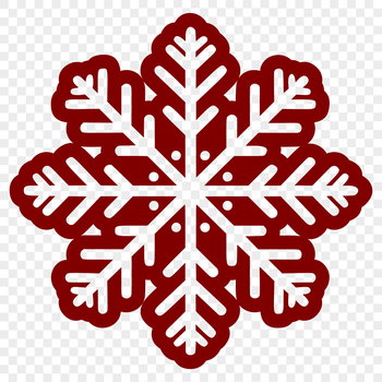 A delicate six-pointed snowflake design made from intricate vector lines, perfect for winter holiday crafts.