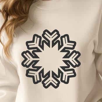 A delicate, intricately detailed snowflake design suitable for vector graphics and laser cutting applications.
