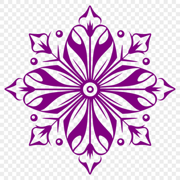 A delicate snowflake design made up of intricate patterns and lines, suitable for use in winter-themed projects and designs.