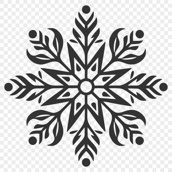 A stylized snowflake design, ideal for winter-themed crafts or decorations.