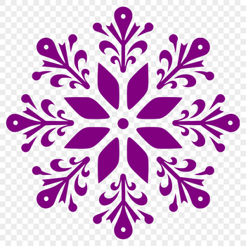 A delicate ornate snowflake design, perfect for winter decorations.