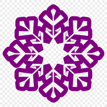 A delicate, intricate snowflake design made up of six symmetrical points.