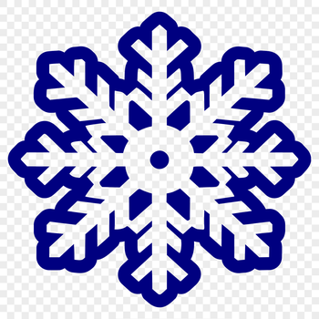 A delicate six-pointed snowflake with intricate details, perfect for winter designs and Christmas crafts.