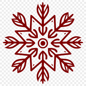 A delicate, six-pointed snowflake design created in vector format.