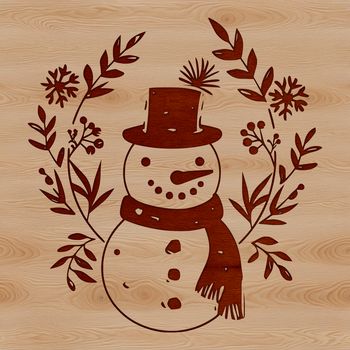 A winter scene featuring a snowman in a festive atmosphere.
