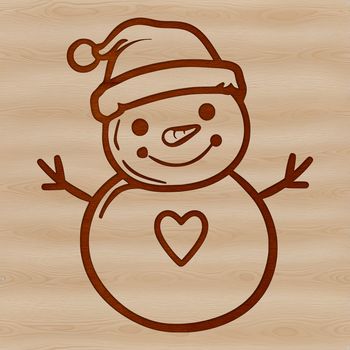 A simple snowman illustration with a top hat and scarf, suitable for winter-themed designs.