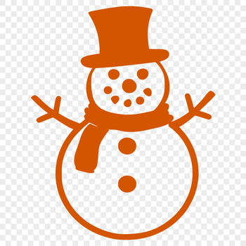 A winter-themed snowman graphic made from vector shapes.