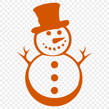 A traditional winter character made from stacked snow, complete with a scarf and hat.
