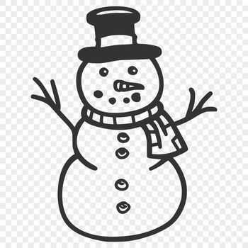 Winter-themed snowman illustration created in vector format.