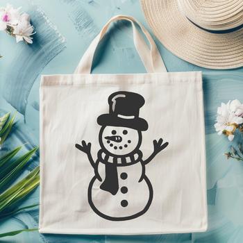 A winter snowman illustration in vector format, suitable for various designs and crafts.