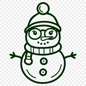 A winter-themed snowman made from stacked snowy blocks, suitable for clip art and vector design.