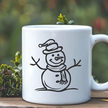 A simple winter-themed snowman design made from vector shapes.