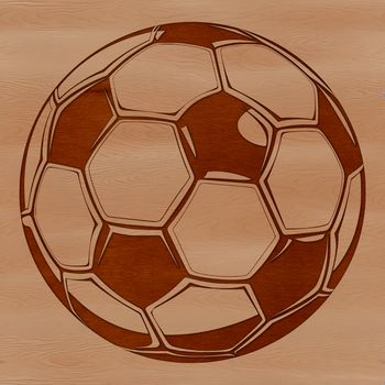 A high-quality digital illustration of a soccer ball with stitched panels and rounded shape.