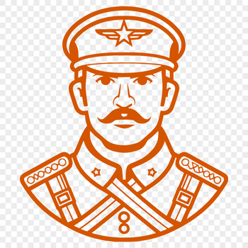 A professional illustration of a soldier in uniform, suitable for graphic design projects.
