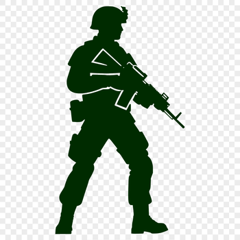 An SVG vector graphic representation of a soldier, suitable for various uses including commercial and personal projects.