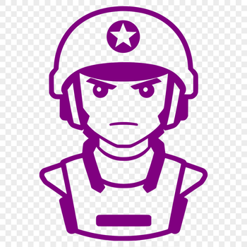 A high-quality SVG illustration of a soldier in uniform.