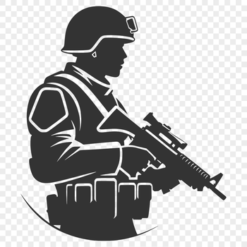 A man in military uniform, ideal for creating professional designs with vector art.