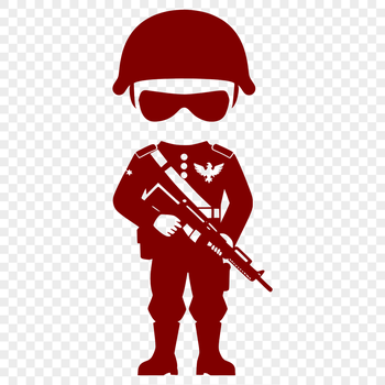 A detailed illustration of a soldier in military attire.