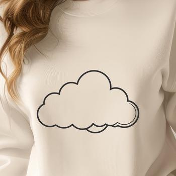 Cloud illustration in vector format suitable for cutting machines and digital designs.