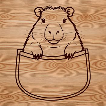 Illustration of a capybara's face with a friendly expression, suitable for various design projects.