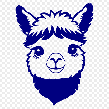A digital illustration of a South American camelid animal with soft fur and long ears.