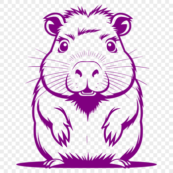 A high-quality illustration of a capybara, a large rodent native to South America.