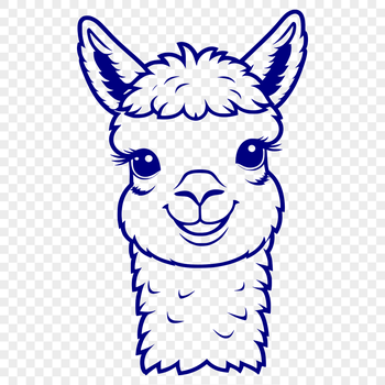 A cartoon-style alpaca illustration with a simple design.