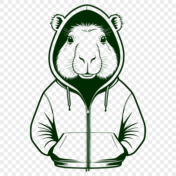 A cartoon capybara character designed as vector art.