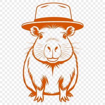 A large rodent from South America, known as a capybara, depicted in a digital vector format.