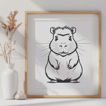 A large semi-aquatic rodent native to South America, depicted in vector format.
