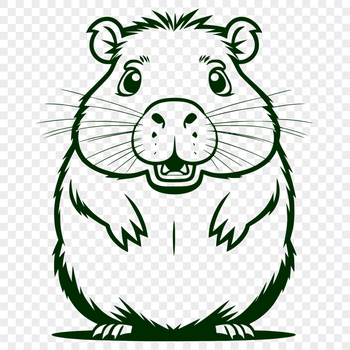 An SVG vector graphic image featuring a capybara, a common animal in the grasslands of Central and South America.