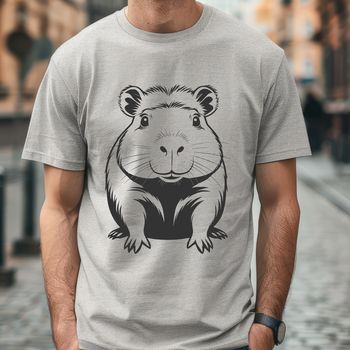 Close-up illustration of a South American rodent, the capybara, in a simple line art style suitable for cutting machines.