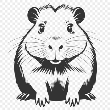 Vector graphic representation of a capybara, with clean lines and scalable design.